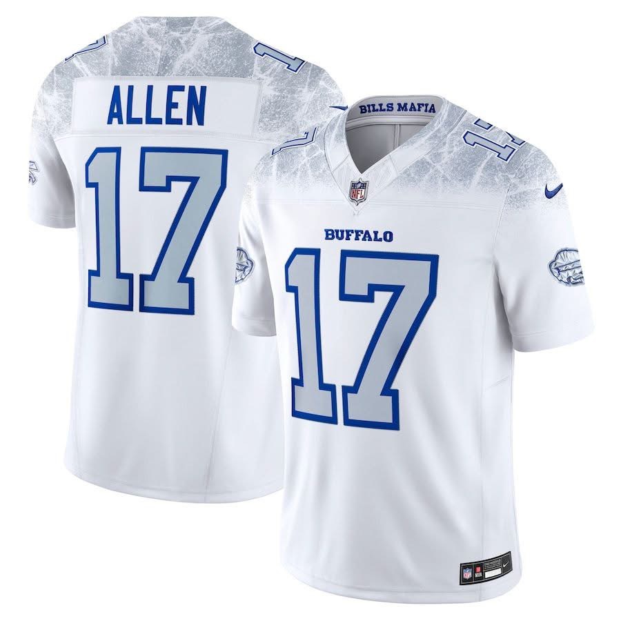 Camiseta Nike Josh Allen para hombre, color blanco, Buffalo Bills, colección Rivalries 2025