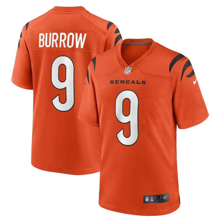 Camiseta Nike de Joe Burrow naranja de los Cincinnati Bengals para hombre (juego alternativo)