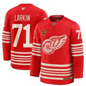 Camiseta premium del Centenario de los Detroit Red Wings Fanatics de Dylan Larkin - Roja
