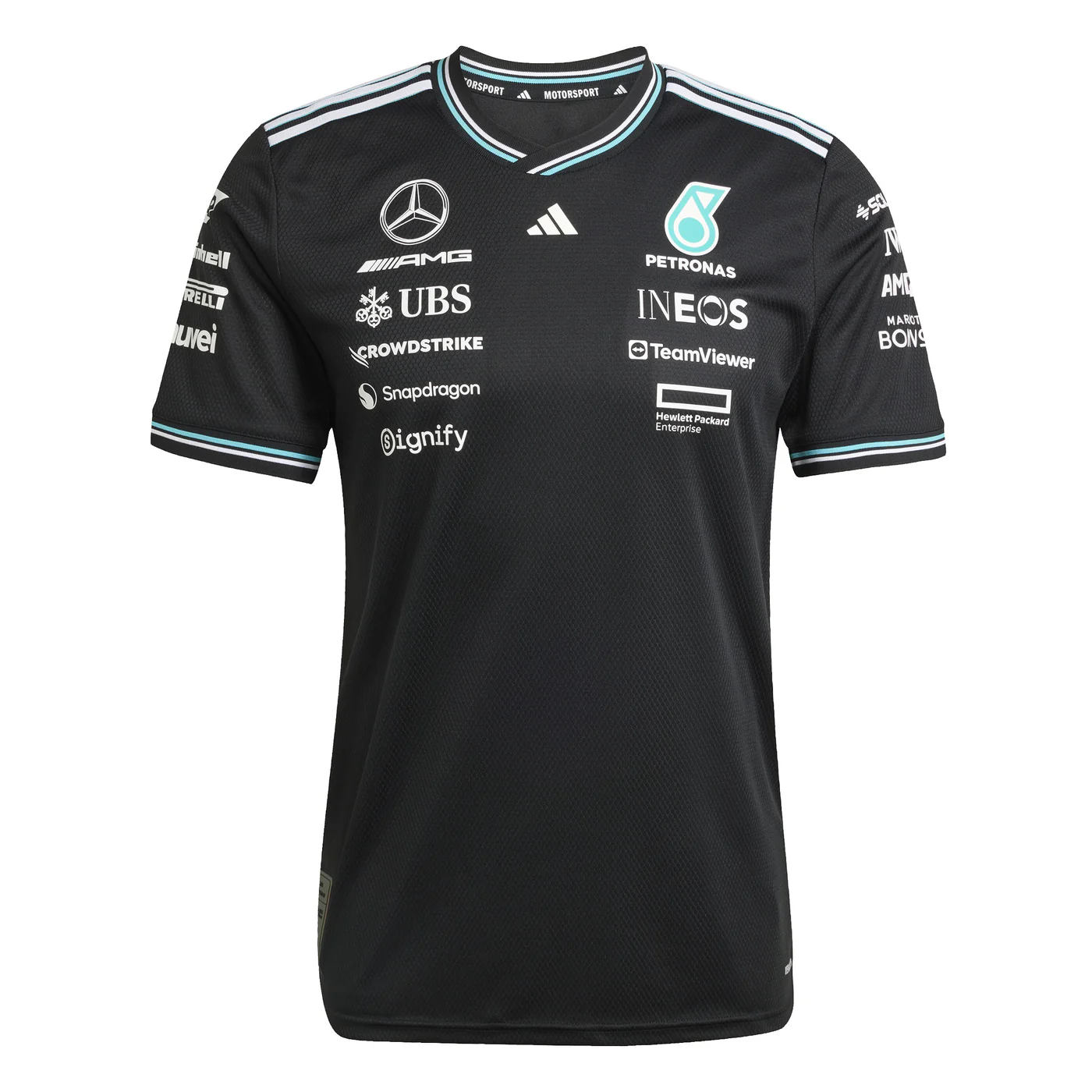 Playera Mercedes AMG Petronas Oficial Negra 2025