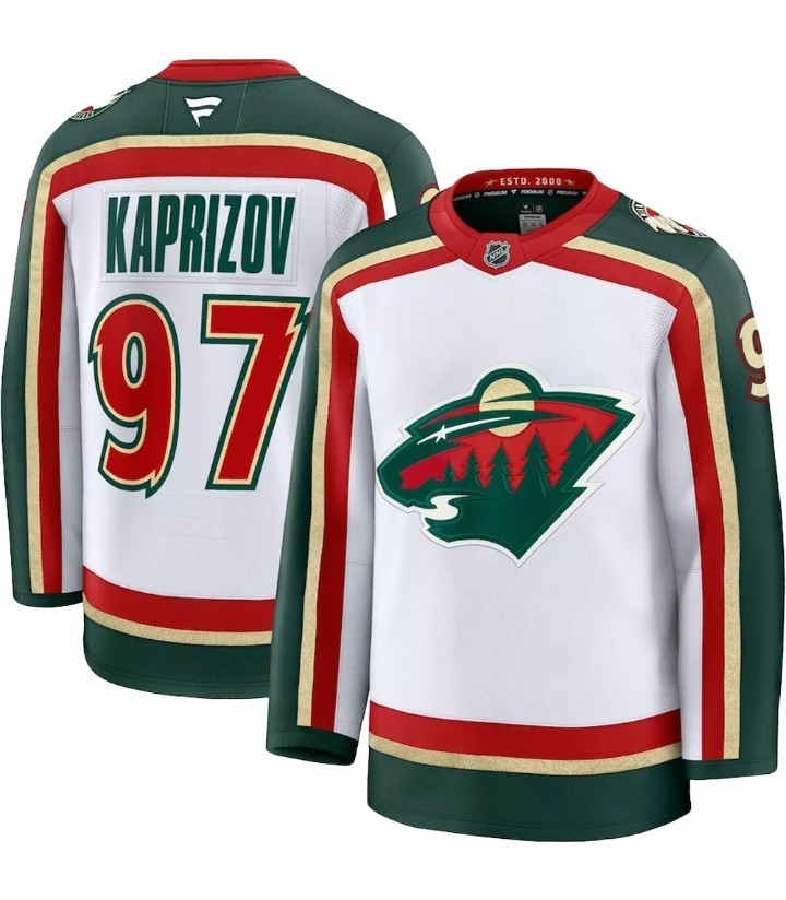 Camiseta de jugador premium del 25 aniversario de Kirill Kaprizov Minnesota Wild Fanatics - Blanco