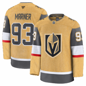 Camiseta premium de local para fanáticos de los Vegas Golden Knights de Mitch Marner - Dorada