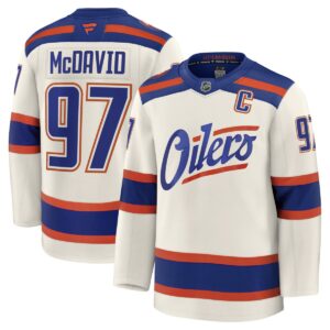 Camiseta premium alternativa de Connor McDavid Edmonton Oilers Fanatics - Beige claro