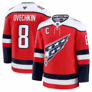 Camiseta premium alternativa de Alexander Ovechkin para fanáticos de Washington Capitals - Roja