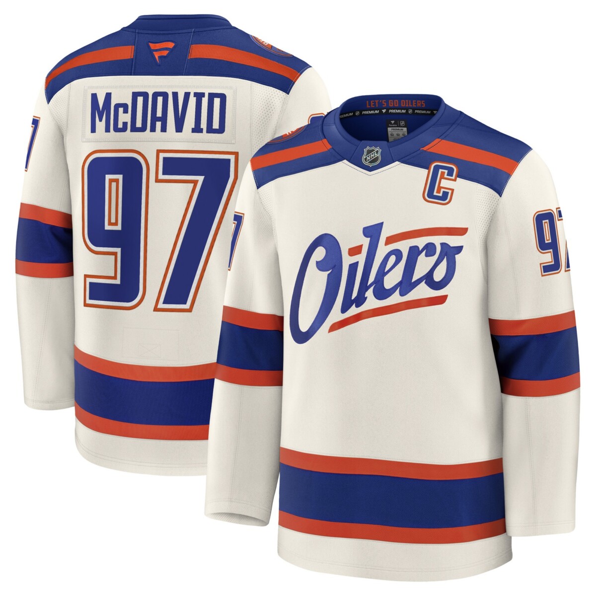 Camiseta premium alternativa de Connor McDavid Edmonton Oilers Fanatics - Beige claro