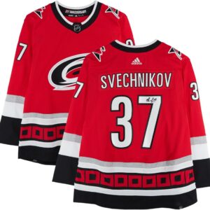 Camiseta premium de visitante de los Carolina Hurricanes Fanatics de Andrei Svechnikov - Blanca