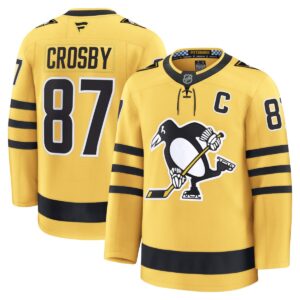 Camiseta premium alternativa de Sidney Crosby de los Pittsburgh Penguins Fanatics - Dorada