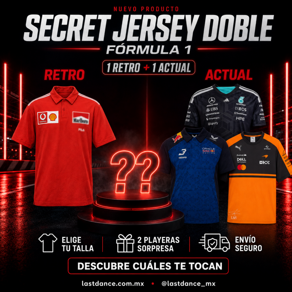 Secret Jersey F1 Doble (1 Retro + 1 Actual)