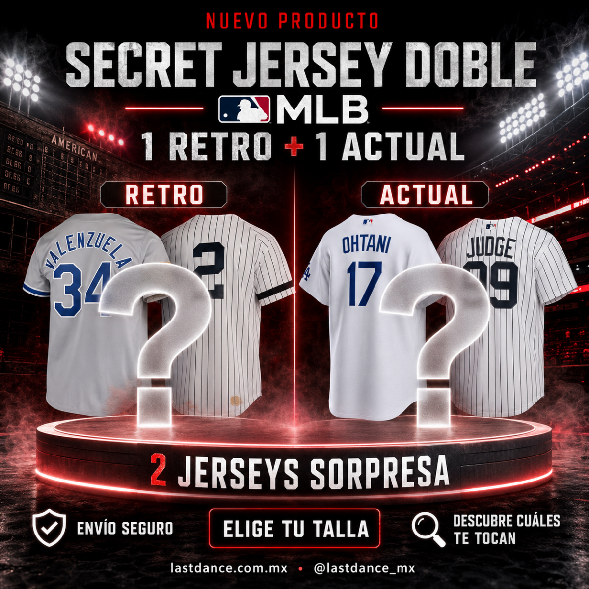 Secret Jersey MLB Doble (1 Retro + 1 Actual)