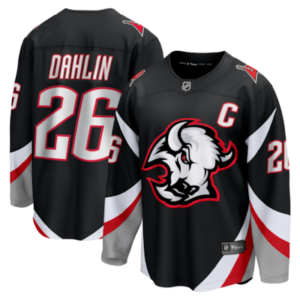 Camiseta alternativa con parche de capitán de Rasmus Dahlin de los Buffalo Sabres de Fanatics - Negra