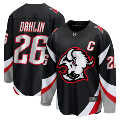 Camiseta alternativa con parche de capitán de Rasmus Dahlin de los Buffalo Sabres de Fanatics - Negra
