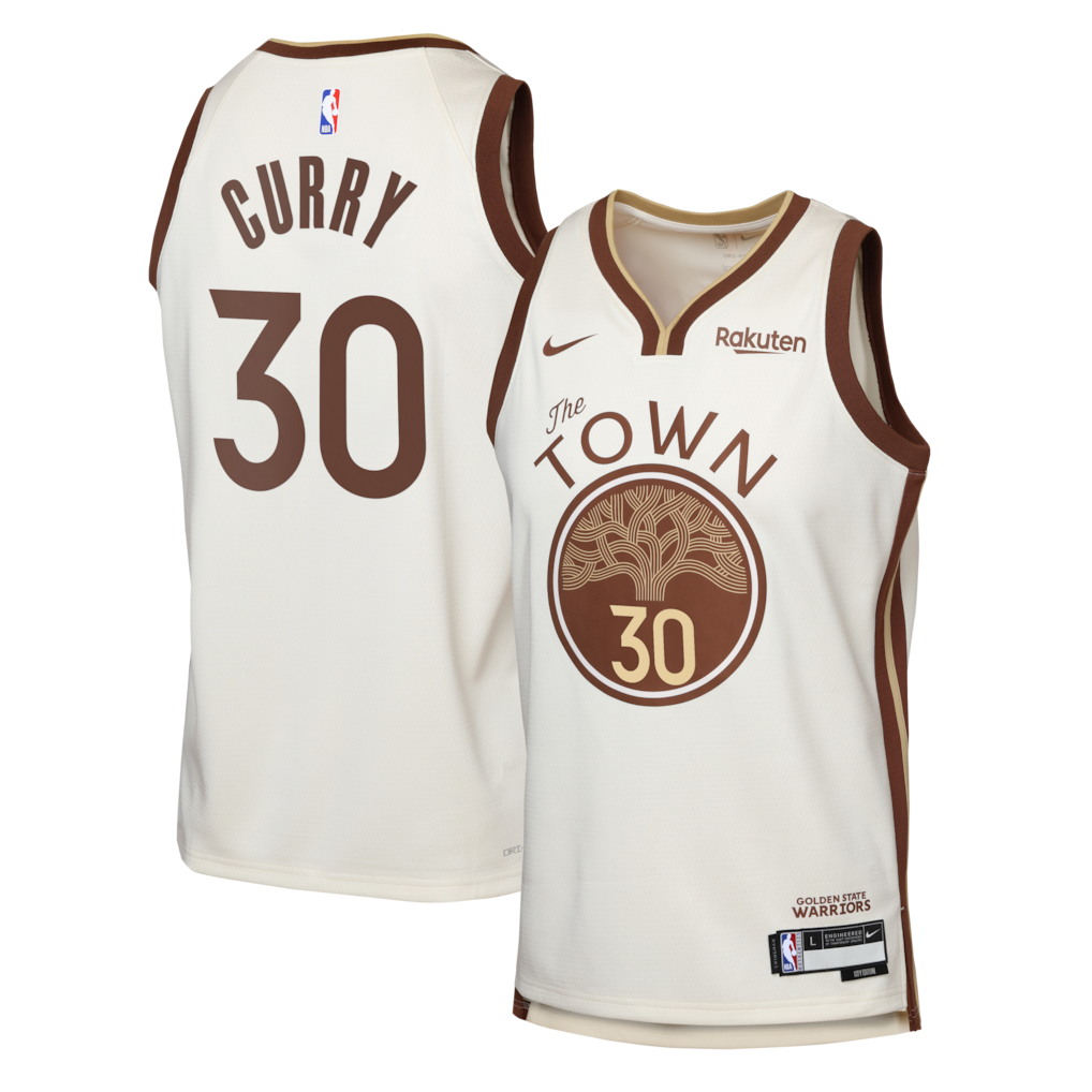 Camiseta juvenil Nike Swingman Finished Badge de Stephen Curry de los Golden State Warriors