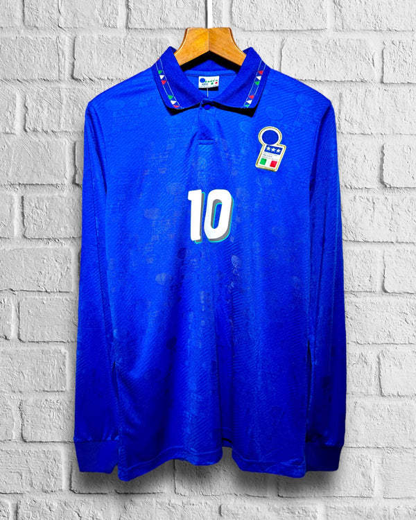 Jersey Retro Italia 1994 Local Baggio Manga Larga
