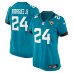 Camiseta de juego del equipo femenino de Chris Rodriguez Jr. de los Jacksonville Jaguars de Nike - Verde azulado