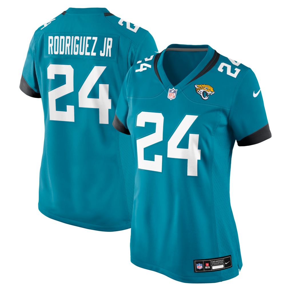 Camiseta de juego del equipo femenino de Chris Rodriguez Jr. de los Jacksonville Jaguars de Nike - Verde azulado