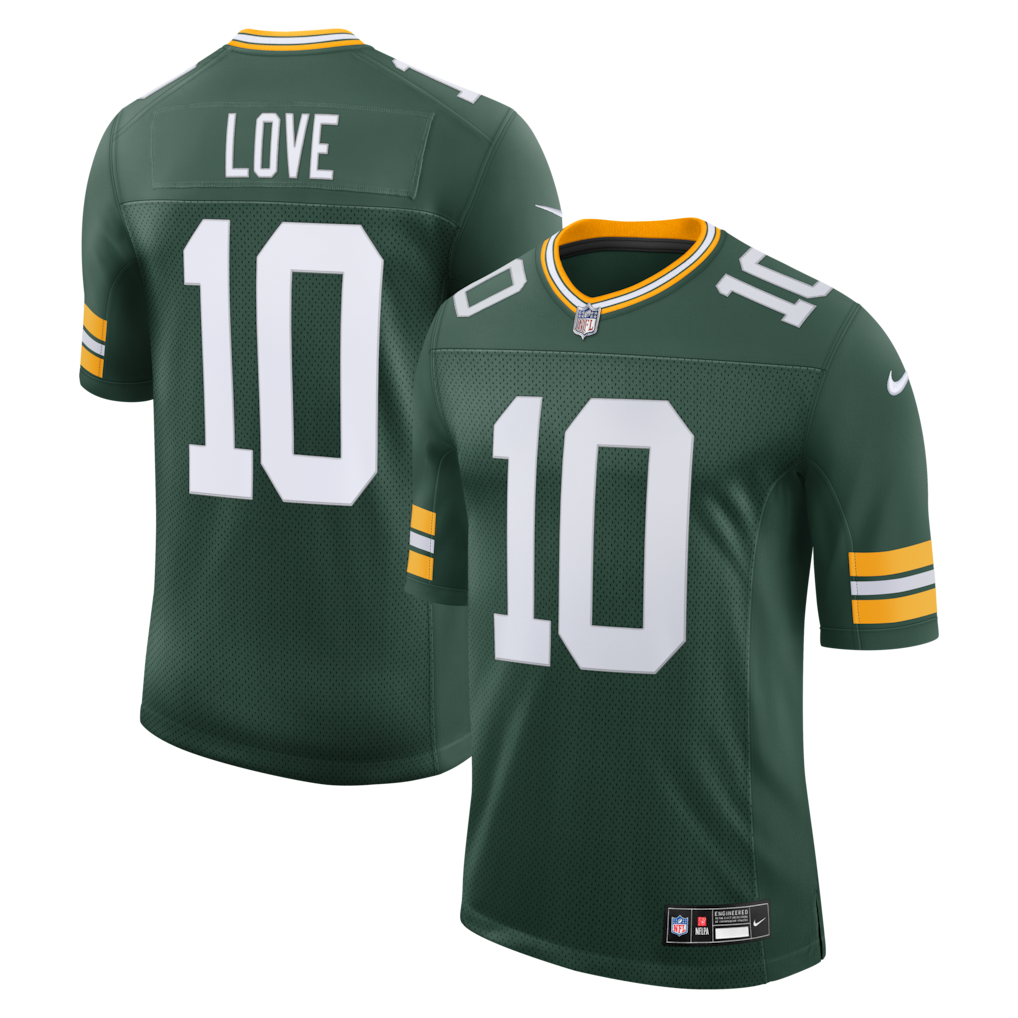 Camiseta de edición limitada Nike Vapor Untouchable Stitched de Jordan Love de los Green Bay Packers - Verde