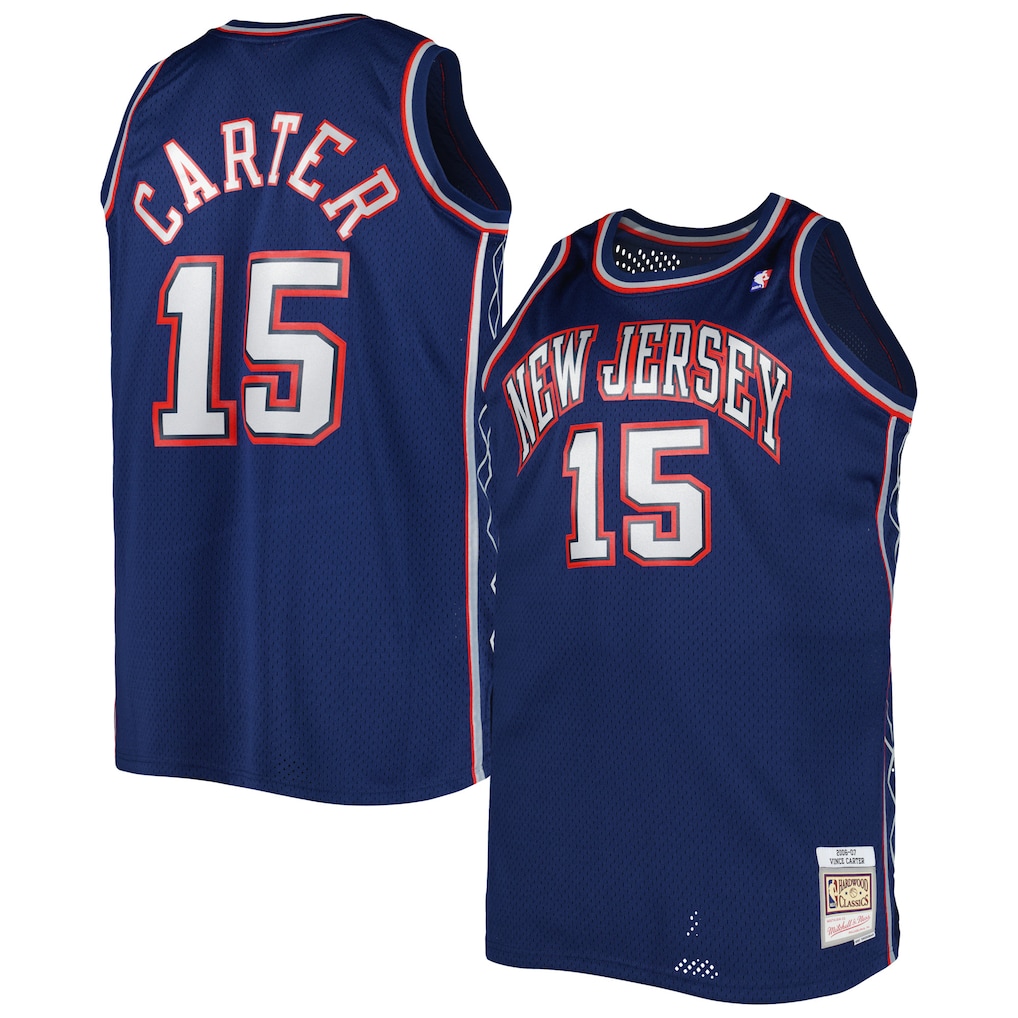 Camiseta Swingman de los New Jersey Nets de Vince Carter Mitchell & Ness Big & Tall Hardwood Classics 2006/07