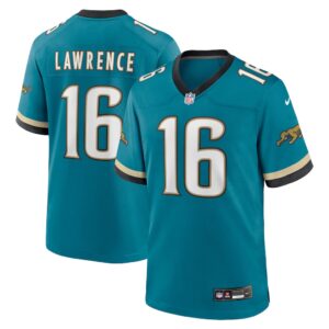 Camiseta retro de jugador Nike Prowler de los Jacksonville Jaguars de Trevor Lawrence, color verde azulado