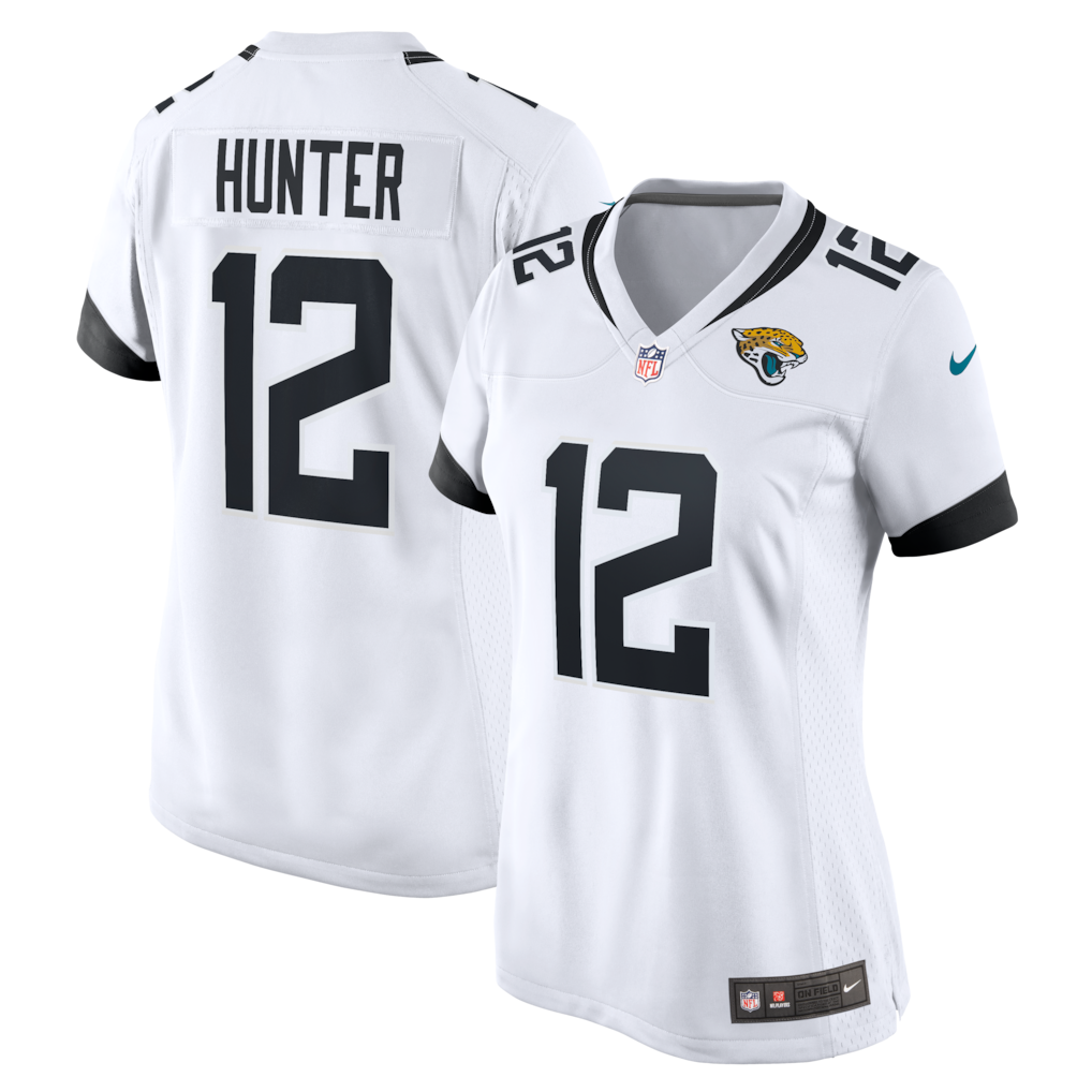Camiseta Nike de Travis Hunter Jacksonville Jaguars para mujer - Blanca