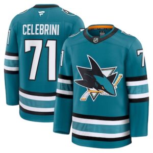 Camiseta de jugador local de Macklin Celebrini de los San Jose Sharks Fanatics Premium - Teal