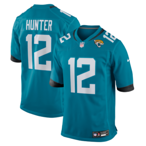 Camiseta de juego Nike de Travis Hunter de los Jacksonville Jaguars - Verde azulado