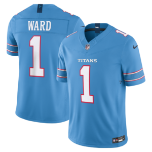Camiseta de edición limitada Nike Team Vapor F.U.S.E. de Cameron Ward de los Tennessee Titans - Azul claro