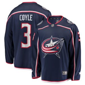 Camiseta de local de Charlie Coyle de los Columbus Blue Jackets Fanatics Breakaway - Azul marino