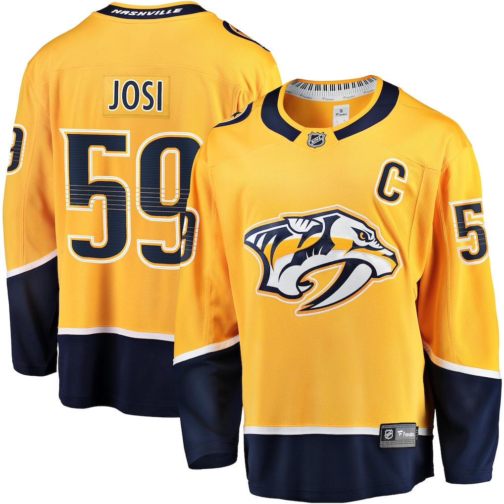 Camiseta Roman Josi Nashville Predators Fanatics Home Breakaway - Dorada