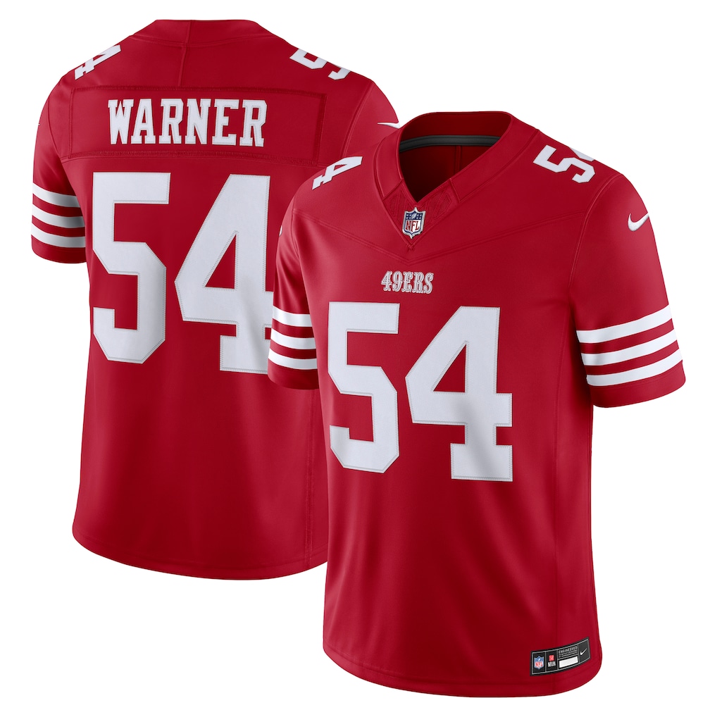 Camiseta de edición limitada Fred Warner San Francisco 49ers Nike Team Vapor F.U.S.E. con costuras - Escarlata