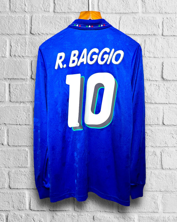 Jersey Retro Italia 1994 Local Baggio Manga Larga - Image 2