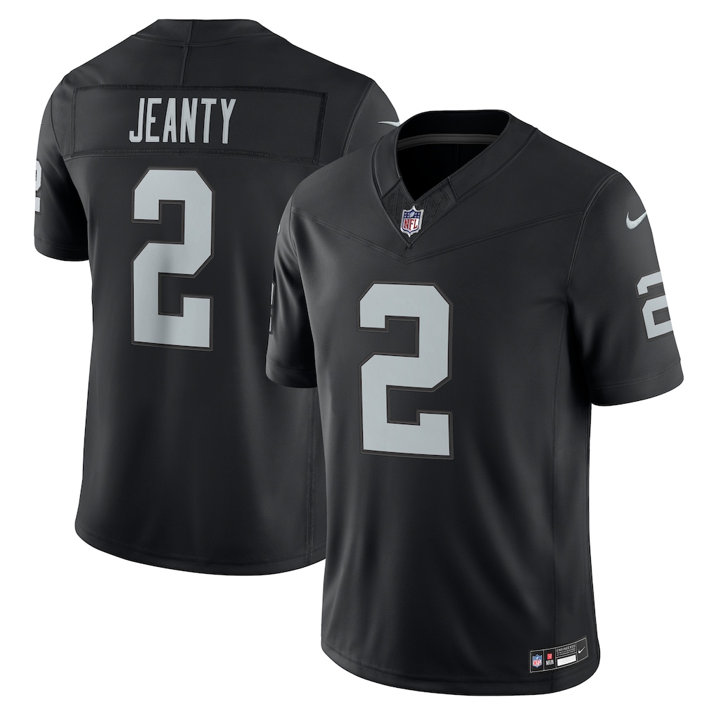 Camiseta de edición limitada con costuras Nike Team Vapor F.U.S.E. de Ashton Jeanty de los Las Vegas Raiders - Negra