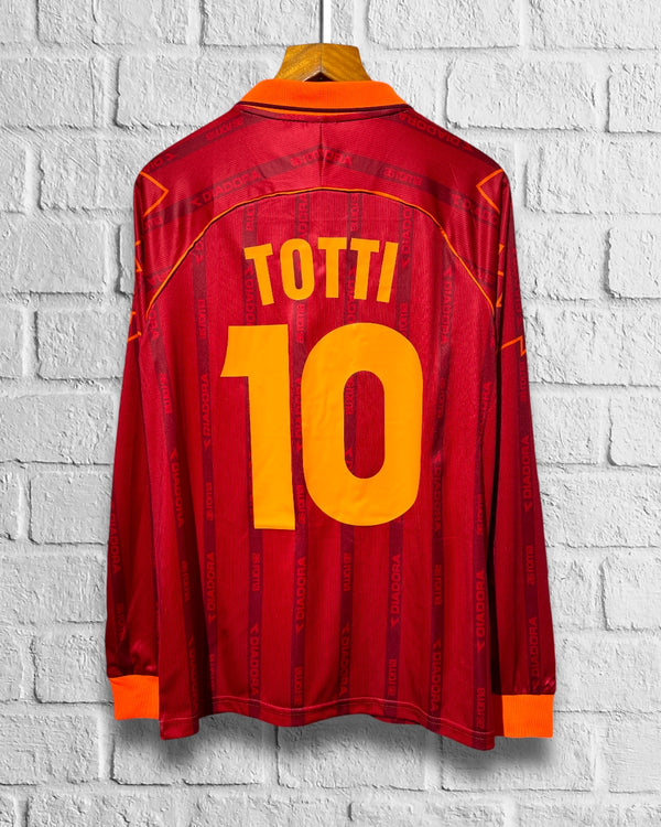 Jersey Retro Roma 1999-2000 Local Totti Manga Larga - Image 2