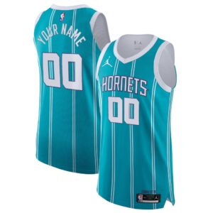 Charlotte Hornets Jordan Brand 2020/21 Authentic Custom Jersey Teal