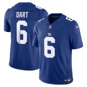 Camiseta de edición limitada con costuras Nike Team Vapor F.U.S.E. de Jaxson Dart de los New York Giants - Azul rey