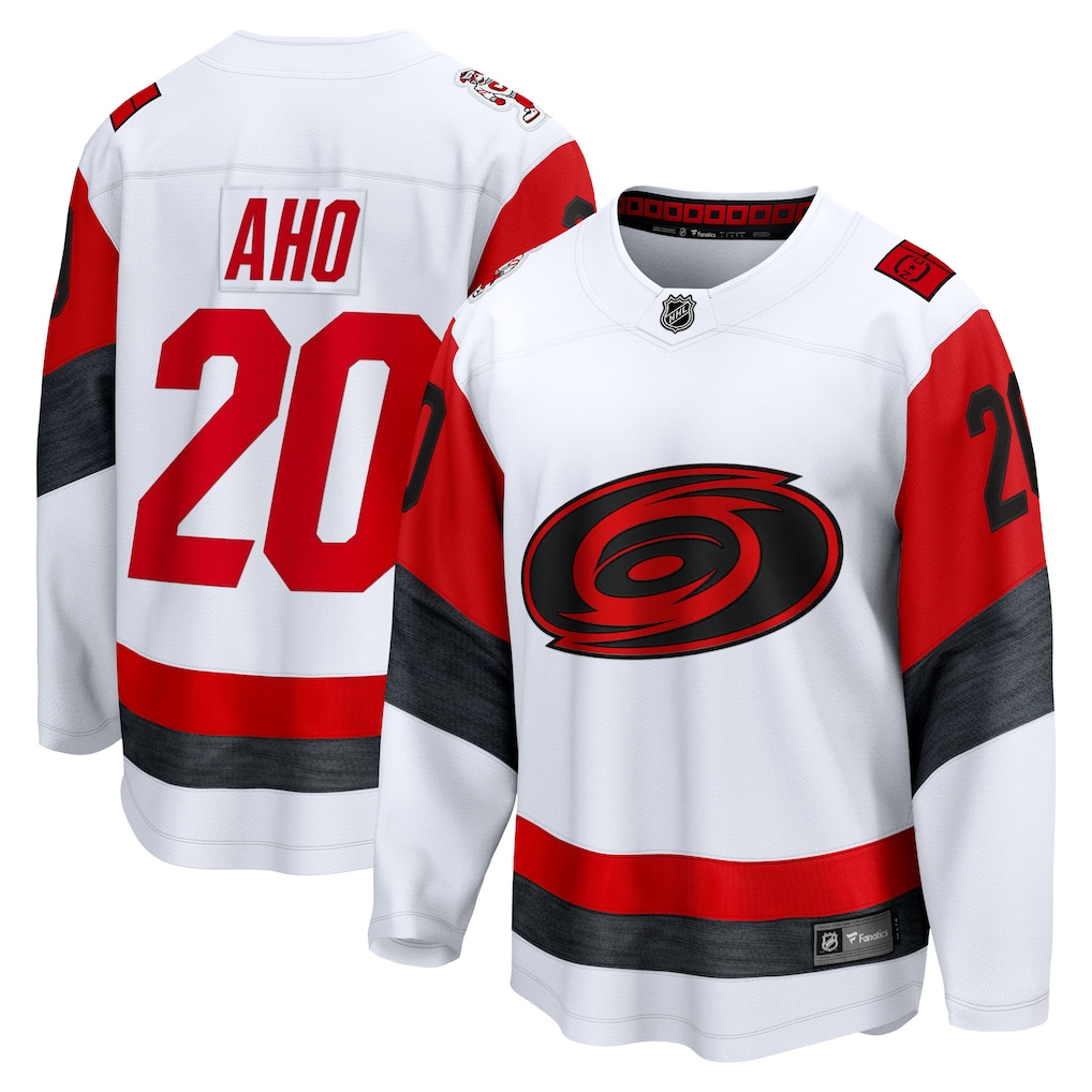 Camiseta de visitante de los Carolina Hurricanes Fanatics de Sebastian Aho - Blanca