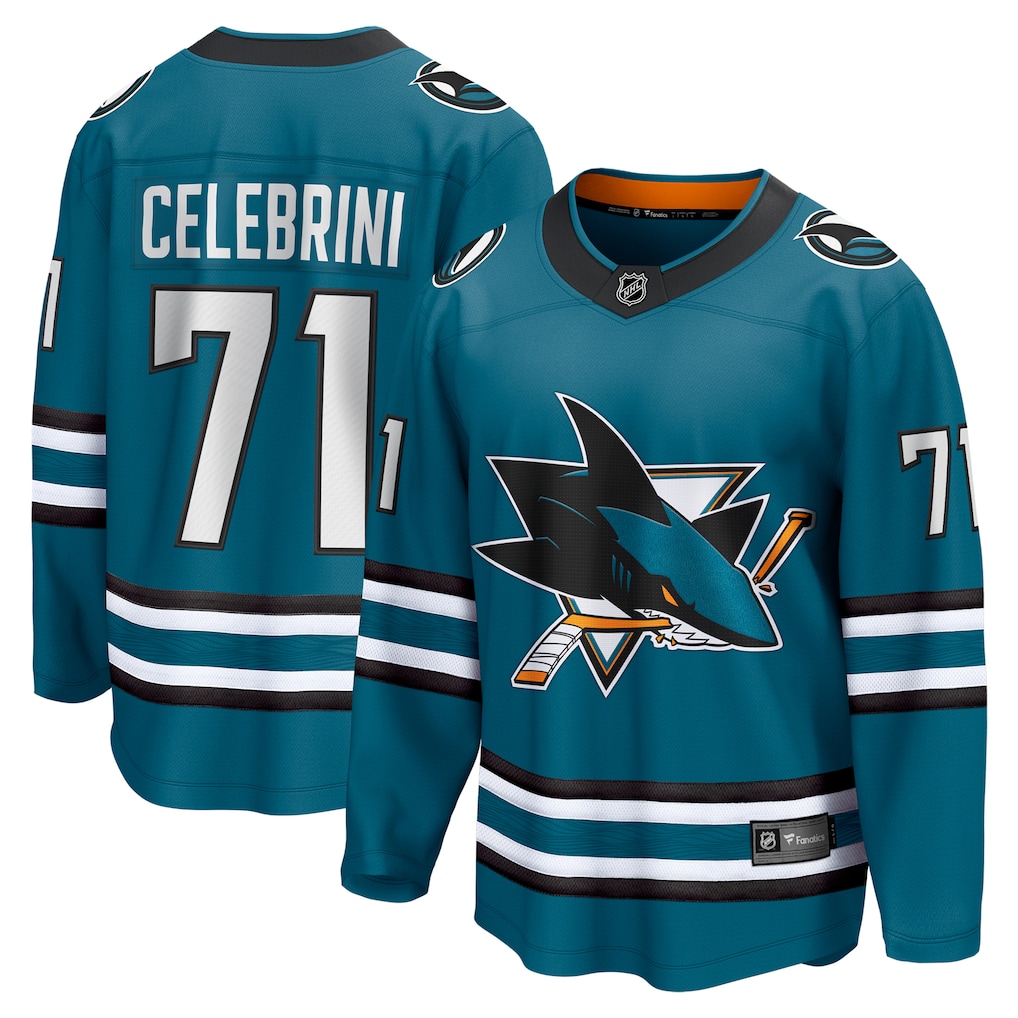 Camiseta de local de Macklin Celebrini de los San Jose Sharks Fanatics Home Breakaway - Teal