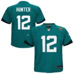 Camiseta de juego Nike para niños pequeños de Travis Hunter de los Jacksonville Jaguars - Verde azulado