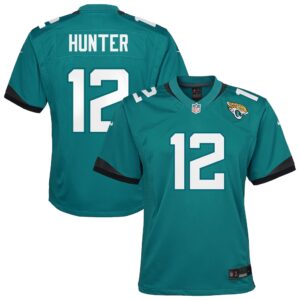 Camiseta Nike juvenil de Travis Hunter Jacksonville Jaguars - Verde azulado