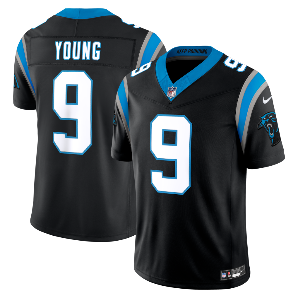 Camiseta Nike Team Vapor F.U.S.E. de edición limitada de Bryce Young de los Carolina Panthers - Negra