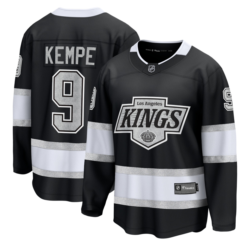 Camiseta de jugador Fanatics de Los Angeles Kings de Adrian Kempe (local, Premier Breakaway) - Negra