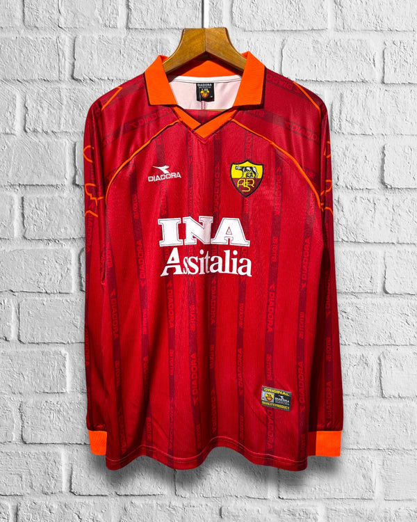 Jersey Retro Roma 1999-2000 Local Totti Manga Larga