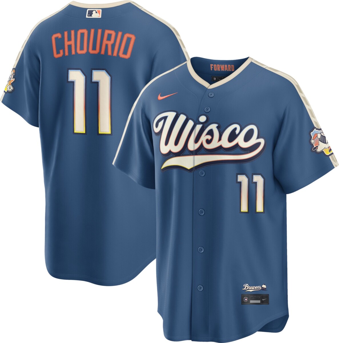 Jackson Chourio Milwaukee Brewers Nike Mineral Blue City Connect 2026 Jersey