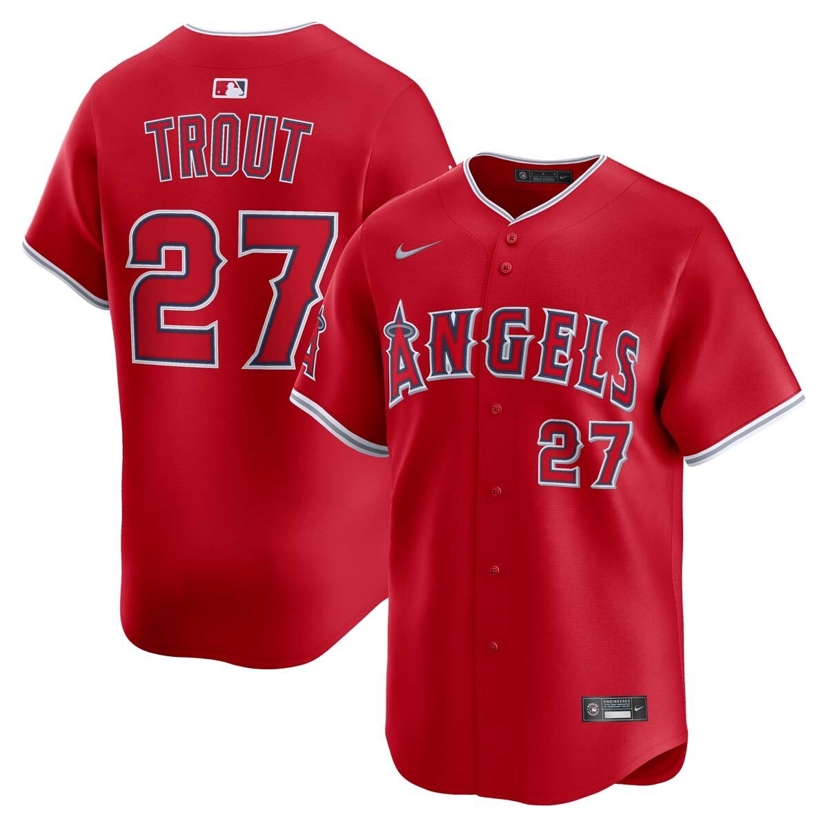 Mike Trout Los Angeles Angels Nike Red Alternate Limited Jersey