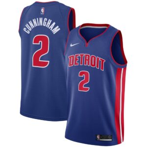 Cade Cunningham Detroit Pistons Nike Blue Icon Jersey