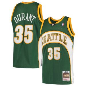 Kevin Durant Seattle SuperSonics Mitchell Ness Green Hardwood Classics Jersey