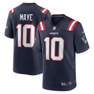 Drake Maye New England Patriots Nike Navy Game Jersey