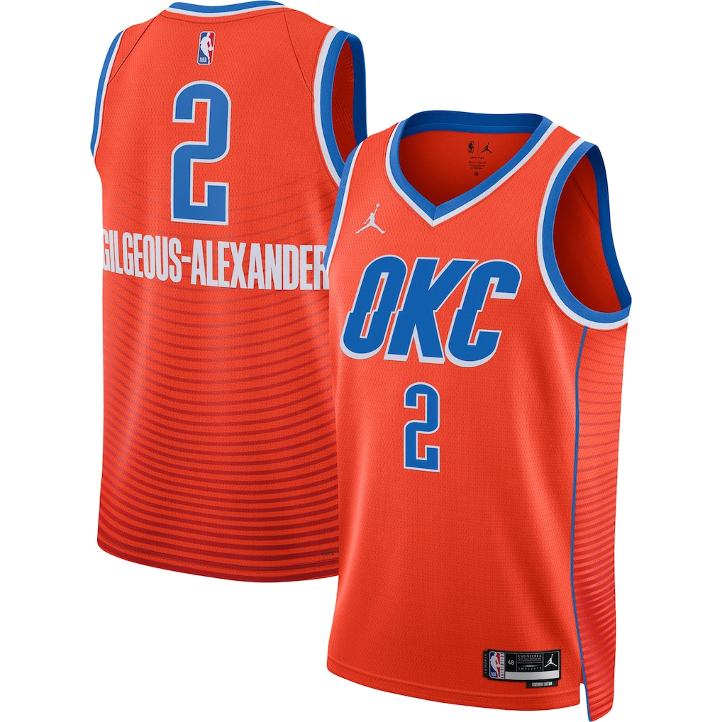 Oklahoma City Thunder Shai Gilgeous-Alexander Jordan Orange Swingman Jersey - Statement Edition